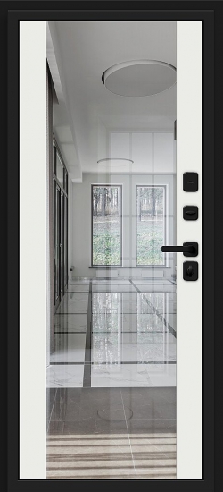Внутренняя сторона двери Входная дверь BRAVO Лайнер-3 Black Carbon/Off-white