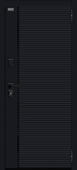 Внешняя сторона двери Входная дверь BRAVO Лайнер-3 Total Black/Off-white