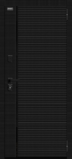 Внешняя сторона двери Входная дверь BRAVO Лайнер-3 Black Carbon/Off-white