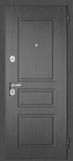 Внешняя сторона двери Дверь Мастино ТРАСТ ЭКО Дуб серый/ Эмаль белоснежная (331)