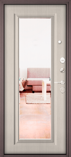 Внутренняя сторона двери  Дверь Мастино ФЭМИЛИ ЭКО Зеркало Ларче бьянко (202)