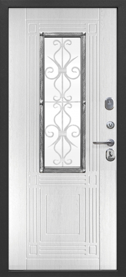 Внутренняя сторона двери  Входная дверь Цитадель (Ferroni) Венеция Серебро Ясень белый