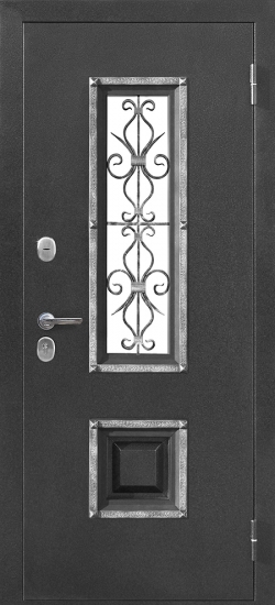 Внешняя сторона двери  Входная дверь Цитадель (Ferroni) Венеция Серебро Ясень белый
