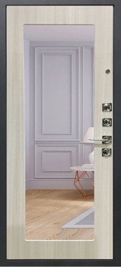 Внутренняя сторона двери Входная дверь Стальной Стандарт S18 (зеркало) Сандал белый