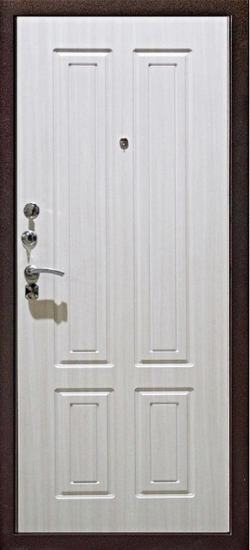 Внутренняя сторона двери Входная дверь Броня X2 Дуб беленый