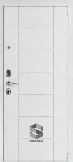 Внешняя сторона двери Входная дверь Sigma (Сигма) White Зеркало Maxi Софт белый